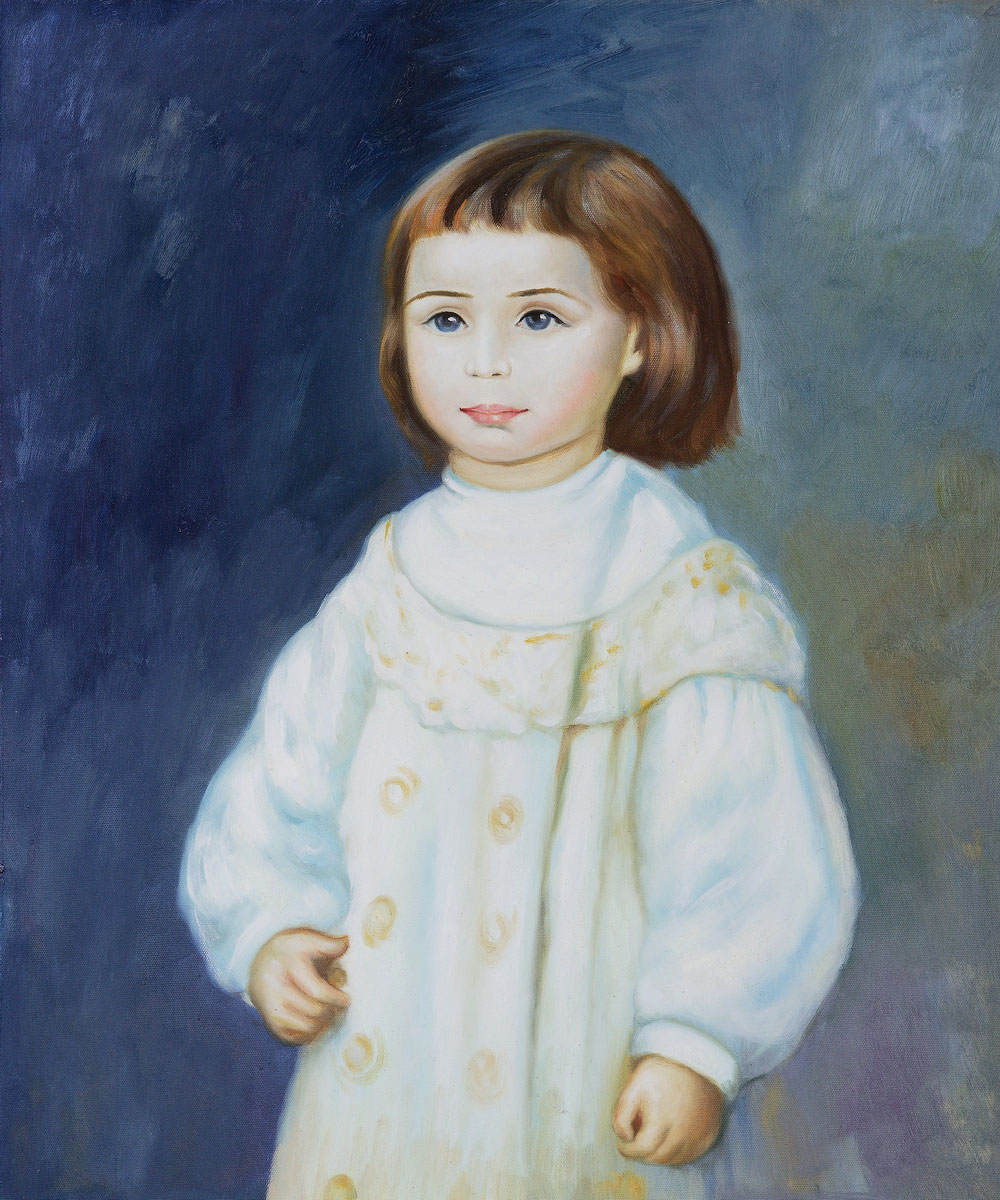 Lucie Berard (Child in White), 1883 - Pierre-Auguste Renoir painting on canvas